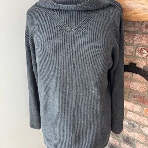 Pact NWT Charcoal Cowl Neck Sweater